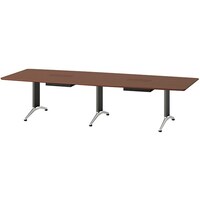 NAIKI ミーティングテーブル(縦配線 KDF型/天板:ダークウォールナット 脚:ブラック/W3200×D1200×H714 KDF3212BHVWN 1台