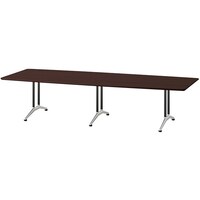 NAIKI ミーティングテーブル(配線無 KDF型/天板:マスターオーク 脚:ブラック/W3200×D1200×H714 KDF3212BMO 1台