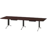 NAIKI ミーティングテーブル(縦配線 KDF型/天板:マスターオーク 脚:ブラック/W3200×D1200×H714 KDF3212BHVMO 1台