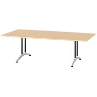 NAIKI ミーティングテーブル(配線無 KDF型/天板:サンドウォールナット 脚:ブラック/W2400×D1200×H714 KDF2412BSDW 1台