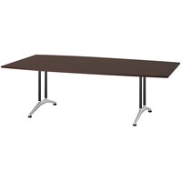 NAIKI ミーティングテーブル(配線無 KDF型/天板:ウォールナット 脚:ブラック/W2400×D1200×H714 KDF2412BM09 1台