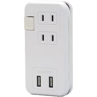日本緑十字社 緑十字 USB電源タップ(AC3個/TypeAポート2) ホワイト 約55×111×23mm