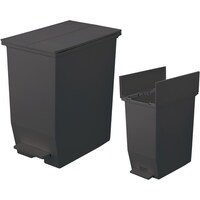 日本緑十字社 緑十字 ゴミ箱(ペダルダストボックス) ダークグレー 220×360×380mm