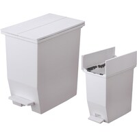 日本緑十字社 緑十字 ゴミ箱(ペダルダストボックス) グレー 220×360×380mm