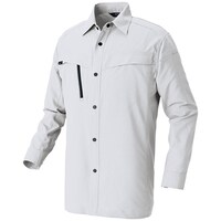 アイトス アイトス 長袖シャツ(男女兼用)AZ4135 高通気軽量スーパーストレッチ シルバーグレー M AZ4135003M 1着