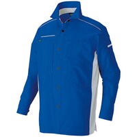 アイトス アイトス 長袖シャツ(男女兼用)AZ3535 ブルー×シルバーグレー L