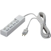 バッファロー BUFFALO 2ピン式電源タップ 4個口 個別スイッチ 5m ホワイト