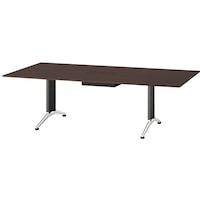 NAIKI ミーティングテーブル(縦配線 KDF型/天板:ウォールナット 脚:ブラック/W2400×D1200×H714 KDF2412AHVM09 1台