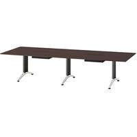 NAIKI ミーティングテーブル(縦配線 KDF型/天板:ウォールナット 脚:ブラック/W3200×D1200×H714 KDF3212AHVM09 1台