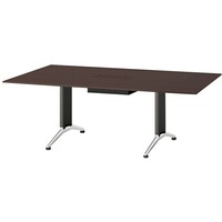 NAIKI ミーティングテーブル(縦配線 KDF型/天板:ウォールナット 脚:ブラック/W2100×D1100×H714 KDF2111AHVM09 1台