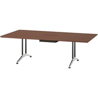 NAIKI ミーティングテーブル(配線付 KDF型/天板:ダークウォールナット 脚:ブラック/W2400×D1200×H714 KDF2412AHWN 1台