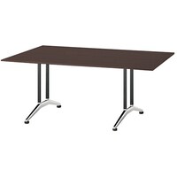 NAIKI ミーティングテーブル(配線無 KDF型/天板:ウォールナット 脚:ブラック/W1800×D1000×H714 KDF1810AM09 1台