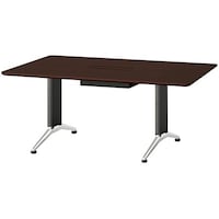 NAIKI ミーティングテーブル(縦配線 KDF型/天板:マスターオーク 脚:ブラック/W1800×D1000×H714 KDF1810AHVMO 1台