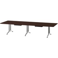 NAIKI ミーティングテーブル(配線付 KDF型/天板:マスターオーク 脚:ブラック/W3600×D1200×H714 KDF3612AHMO 1台