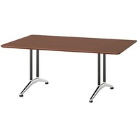 NAIKI ミーティングテーブル(配線無 KDF型/天板:ダークウォールナット 脚:ブラック/W1800×D1000×H714 KDF1810AWN 1台