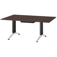 NAIKI ミーティングテーブル(縦配線 KDF型/天板:ウォールナット 脚:ブラック/W1800×D1000×H714 KDF1810AHVM09 1台