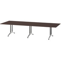 NAIKI ミーティングテーブル(配線無 KDF型/天板:ウォールナット 脚:ブラック/W3200×D1200×H714 KDF3212AM09 1台