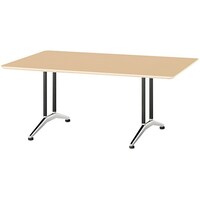 NAIKI ミーティングテーブル(配線無 KDF型/天板:サンドウォールナット 脚:ブラック/W1800×D1000×H714 KDF1810ASDW 1台