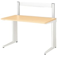 NAIKI 平デスク(ミドルフレーム付) トリアス TR型/天板:シルクウッド 本体:クリアーホワイト/W1200×D700×H1070 TRH127FMWS 1台
