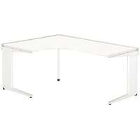 NAIKI ワークデスク(左用) トリアス TR型/天板:ホワイト 本体:クリアーホワイト/W1600×D1200×H720 TRH1612CTLWH 1台