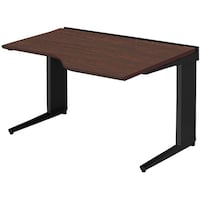 NAIKI 平デスク(右ウェーブタイプ) トリアス TR型/天板:ダークウォールナット 本体:ブラック/W1200×D900×H720 TRH127EFRBWN 1台