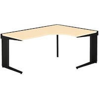 NAIKI ワークデスク(右用) トリアス TR型/天板:シルクウッド 本体:ブラック/W1600×D1200×H720 TRH1612CTRBS 1台