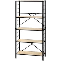 アイリスオーヤマ IRIS 108234 組立簡単 連結スチールラック 5段 ナチュラルオーク KRSR5NOK 1台