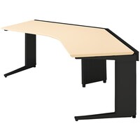 NAIKI コーナーデスク(135°用) トリアス TR型/天板:シルクウッド 本体:ブラック/W2047×D1343×H720 TRH327CTBS 1台