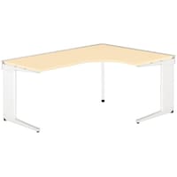NAIKI ワークデスク(右用) トリアス TR型/天板:シルクウッド 本体:クリアーホワイト/W1600×D1200×H720 TRH1612CTRWS 1台