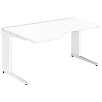 NAIKI 平デスク(左ウェーブタイプ) トリアス TR型/天板:ホワイト 本体:クリアーホワイト/W1400×D900×H720 TRH147EFLWH 1台