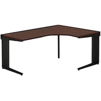 NAIKI ワークデスク(右用) トリアス TR型/天板:ダークウォールナット 本体:ブラック/W1600×D1200×H720 TRH1612CTRBWN 1台