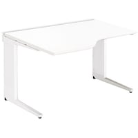 NAIKI 平デスク(左ウェーブタイプ) トリアス TR型/天板:ホワイト 本体:クリアーホワイト/W1200×D900×H720 TRH127EFLWH 1台