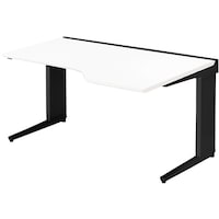 NAIKI 平デスク(右ウェーブタイプ) トリアス TR型/天板:ホワイト 本体:ブラック/W1400×D900×H720 TRH147EFRBH 1台