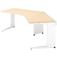 NAIKI コーナーデスク(135°用) トリアス TR型/天板:シルクウッド 本体:クリアーホワイト/W2047×D1343×H720 TRH327CTWS 1台