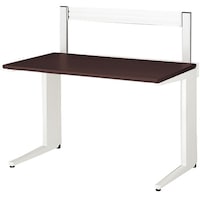 NAIKI 平デスク(ミドルフレーム付) トリアス TR型/天板:ダークウォールナット 本体:クリアーホワイト/W1200×D700×H1070 TRH127FMWWN 1台