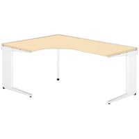 NAIKI ワークデスク(左用) トリアス TR型/天板:シルクウッド 本体:クリアーホワイト/W1600×D1200×H720 TRH1612CTLWS 1台