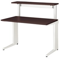 NAIKI 平デスク(机上テーブル付) トリアス TR型/天板:ダークウォールナット 本体:クリアーホワイト/W1200×D700×H1096 TRH127FMTWWN 1台