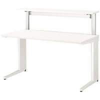 NAIKI 平デスク(机上テーブル付) トリアス TR型/天板:ホワイト 本体:クリアーホワイト/W1400×D700×H1096 TRH147FMTWH 1台