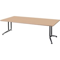 NAIKI ミーティングテーブル(配線無 KDG型/天板:サンドウォールナット 脚:ブラック/W1800×D900×H715 KDG1890ASDW 1台