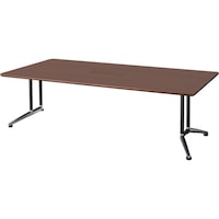 NAIKI ミーティングテーブル(配線付 KDG型/天板:ダークウォールナット 脚:ブラック/W1800×D900×H715 KDG1890AHWN 1台