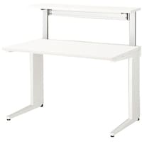 NAIKI 平デスク(机上テーブル付) トリアス TR型/天板:ホワイト 本体:クリアーホワイト/W1200×D700×H1096 TRH127FMTWH 1台