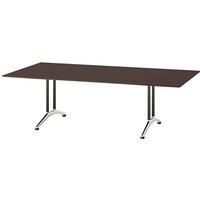 NAIKI ミーティングテーブル(配線無 KDF型/天板:ウォールナット 脚:ブラック/W2400×D1200×H714 KDF2412AM09 1台