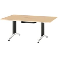 NAIKI ミーティングテーブル(縦配線 KDF型/天板:サンドウォールナット 脚:ブラック/W1800×D1000×H714 KDF1810AHVSDW 1台