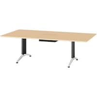 NAIKI ミーティングテーブル(縦配線 KDF型/天板:サンドウォールナット 脚:ブラック/W2400×D1200×H714 KDF2412AHVSDW 1台