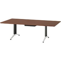 NAIKI ミーティングテーブル(縦配線 KDF型/天板:ダークウォールナット 脚:ブラック/W2400×D1200×H714 KDF2412AHVWN 1台