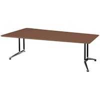 NAIKI ミーティングテーブル(配線無 KDG型/天板:ダークウォールナット 脚:ブラック/W2100×D1200×H715 KDG2112CWN 1台