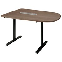 NAIKI ミーティングテーブル(配線付/半長円テーブル モプト MP型/天板:ショコラアッシュ 脚:ブラック/W1200×D900×H720 MP1290SRHBCA 1台