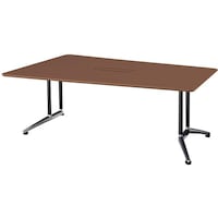 NAIKI ミーティングテーブル(配線付 KDG型/天板:ダークウォールナット 脚:ブラック/W1800×D1200×H715 KDG1812CHWN 1台