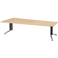 NAIKI ミーティングテーブル(縦配線 KDG型/天板:サンドウォールナット 脚:ブラック/W2400×D1200×H715 KDG2412CHVSDW 1台