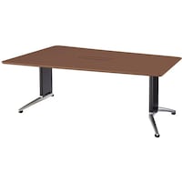 NAIKI ミーティングテーブル(縦配線 KDG型/天板:ダークウォールナット 脚:ブラック/W1800×D1200×H715 KDG1812CHVWN 1台